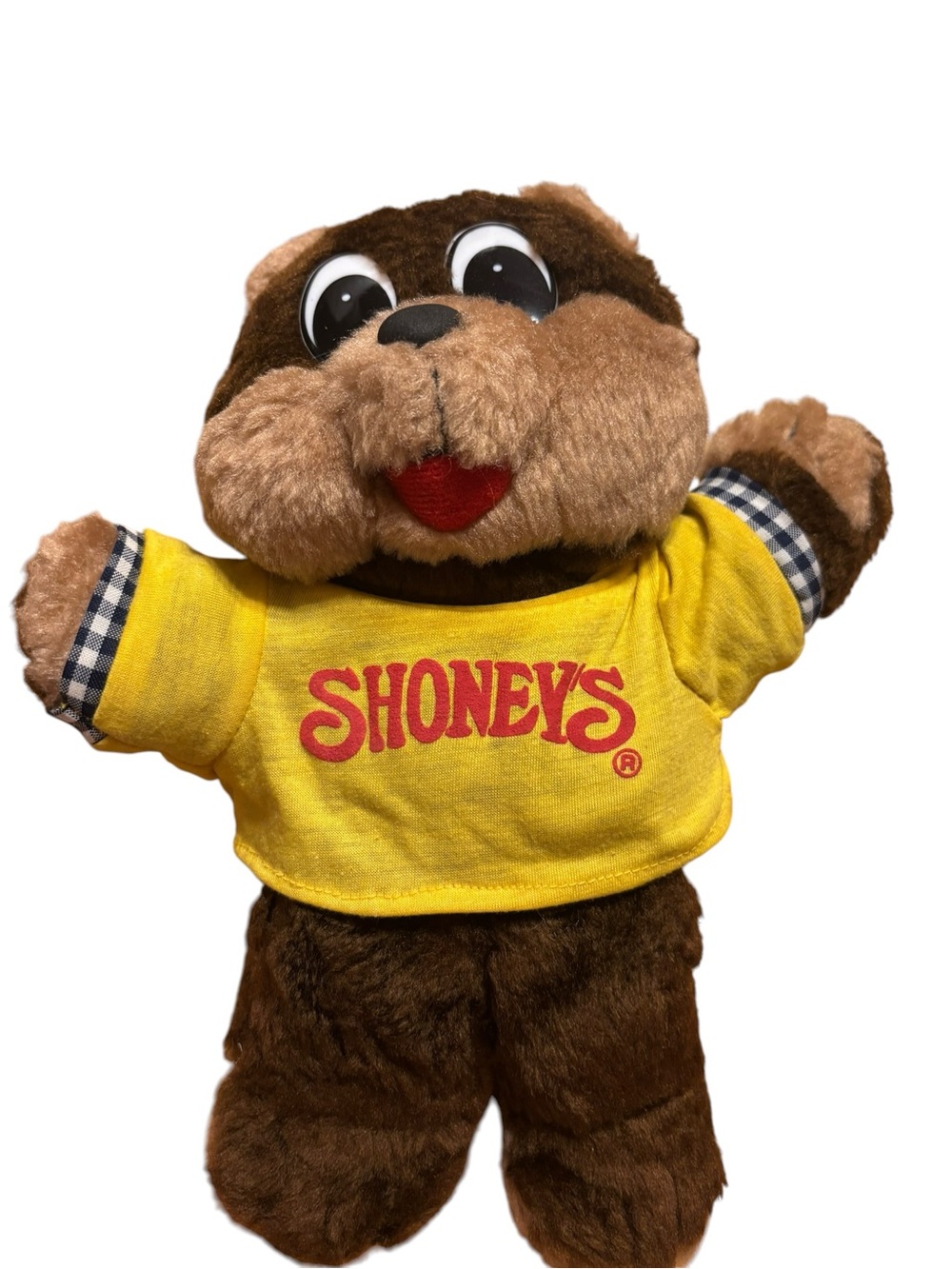 Shoney's Brown Plush Bear in Yellow Logo Tee